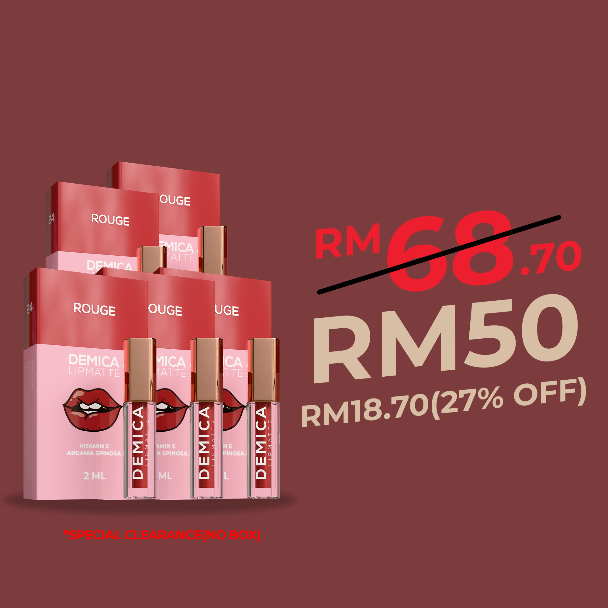 CLEARANCE SALE – DEMICA LIPMATTE (NO BOX)