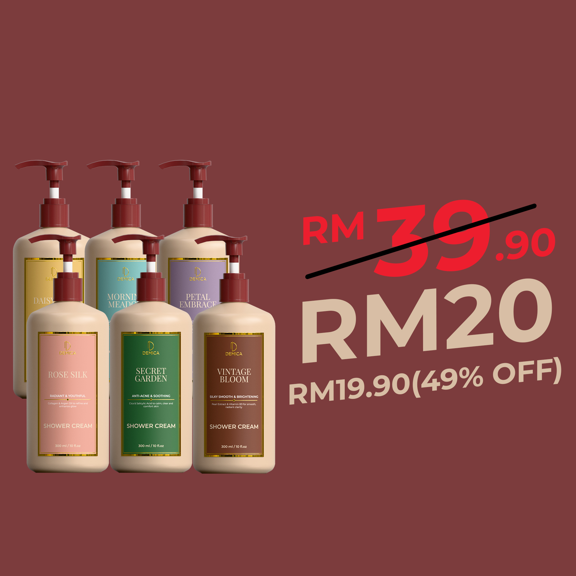 CLEARANCE SALE – DEMICA SHOWER CREAM (DEFECT TEXTURE)